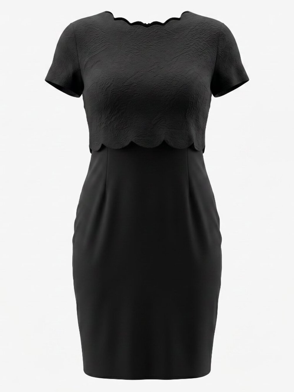 Grace Karin Scalloped Little Black Dress